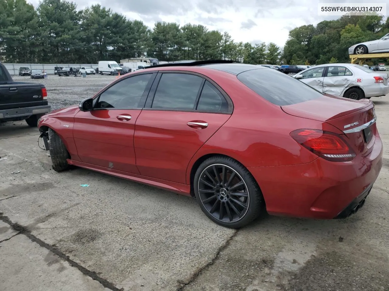 2019 Mercedes-Benz C 43 Amg VIN: 55SWF6EB4KU314307 Lot: 73287564