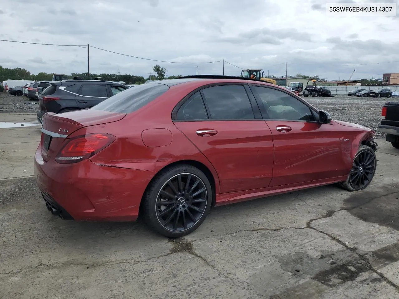 2019 Mercedes-Benz C 43 Amg VIN: 55SWF6EB4KU314307 Lot: 73287564