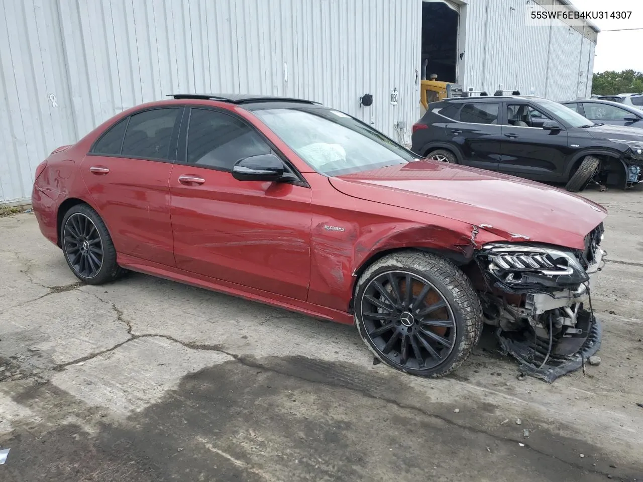 2019 Mercedes-Benz C 43 Amg VIN: 55SWF6EB4KU314307 Lot: 73287564