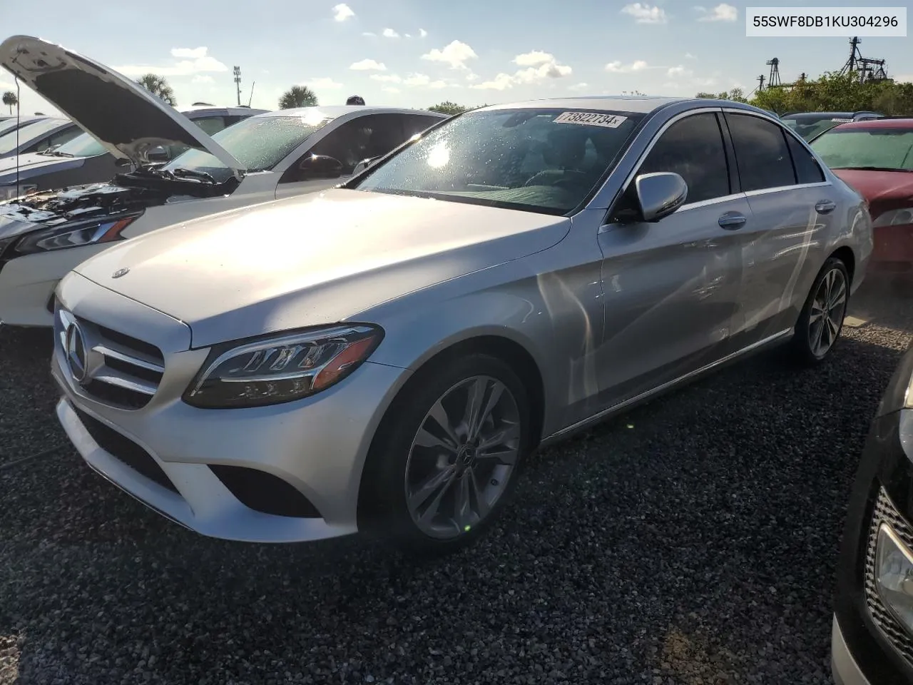 2019 Mercedes-Benz C 300 VIN: 55SWF8DB1KU304296 Lot: 73822734