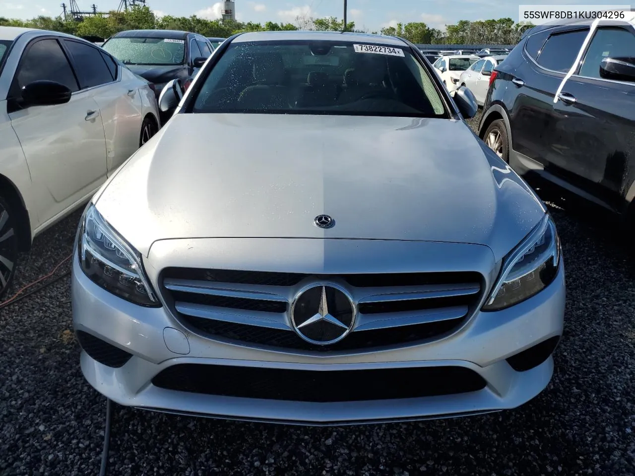 2019 Mercedes-Benz C 300 VIN: 55SWF8DB1KU304296 Lot: 73822734