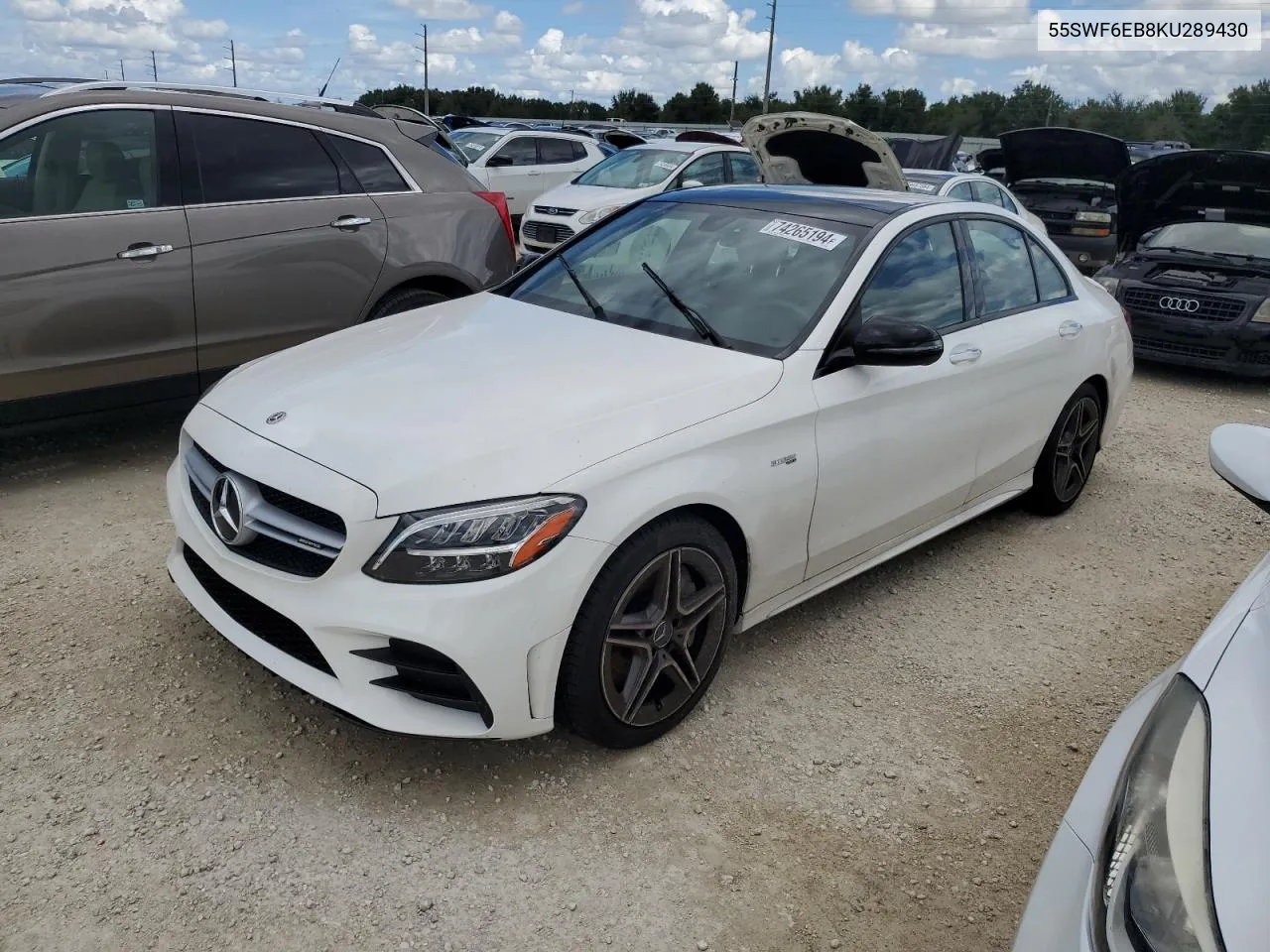 2019 Mercedes-Benz C 43 Amg VIN: 55SWF6EB8KU289430 Lot: 74265194