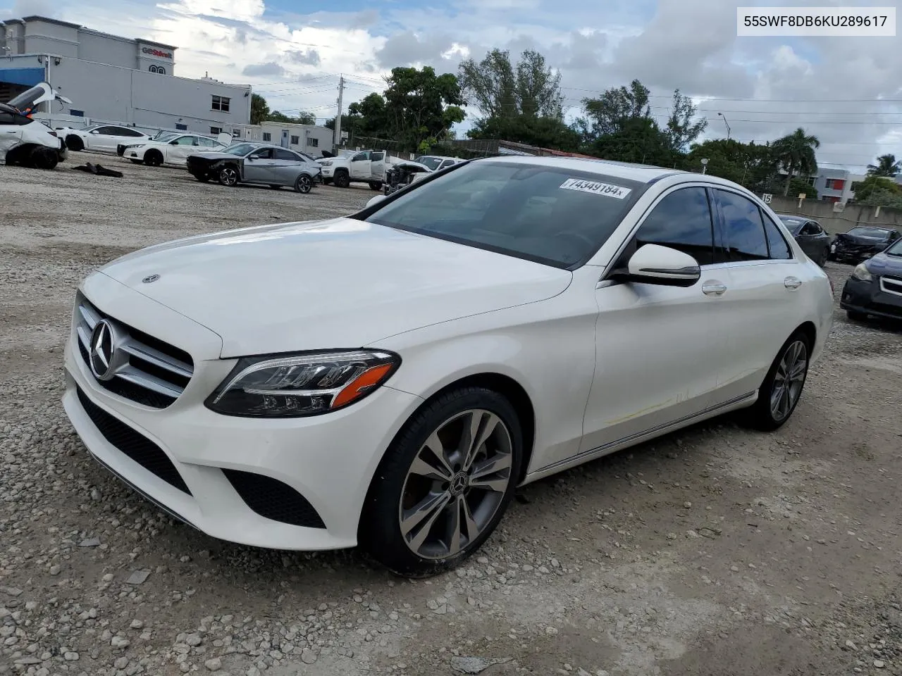 2019 Mercedes-Benz C 300 VIN: 55SWF8DB6KU289617 Lot: 74349184