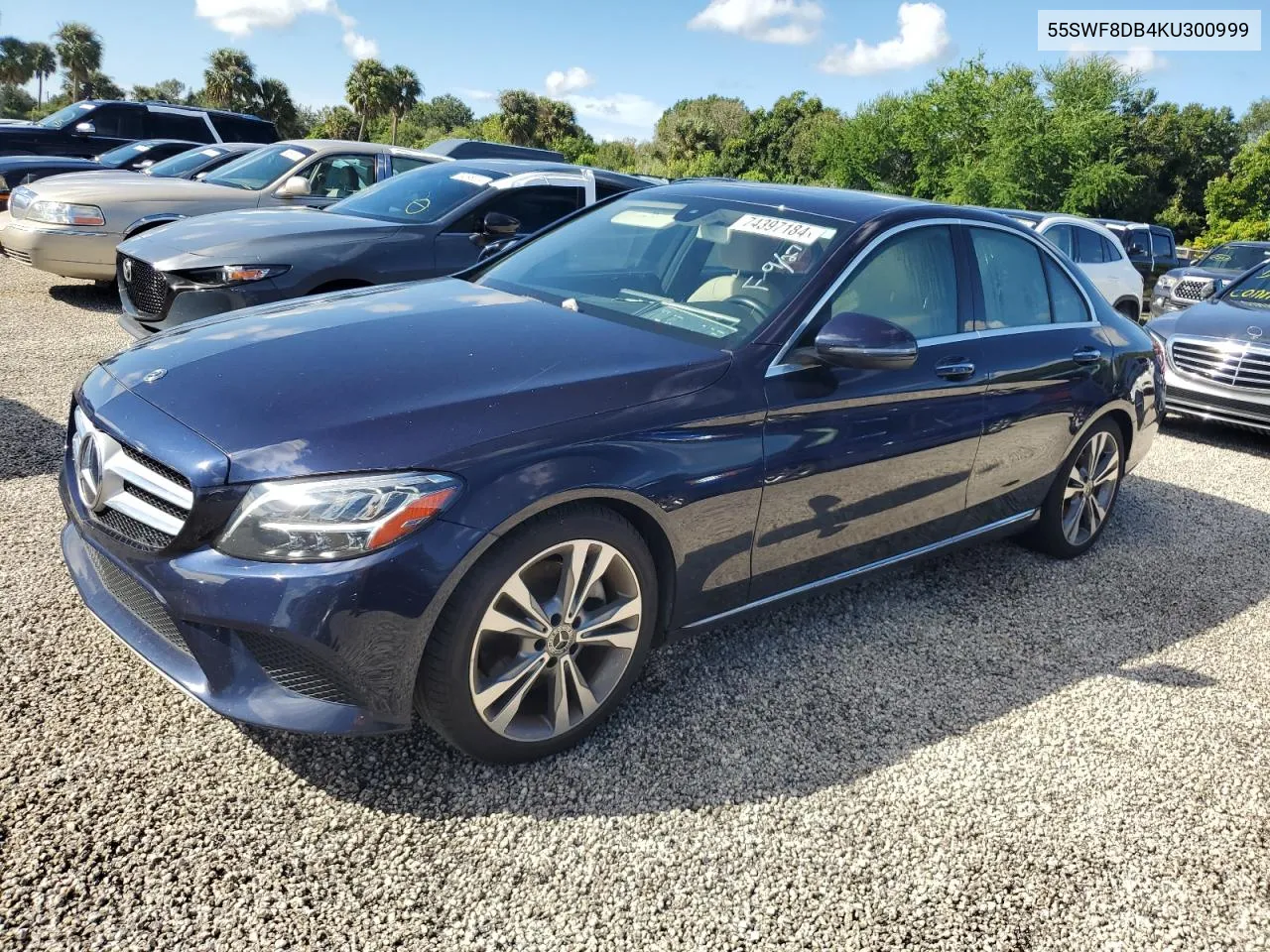 2019 Mercedes-Benz C 300 VIN: 55SWF8DB4KU300999 Lot: 74397184