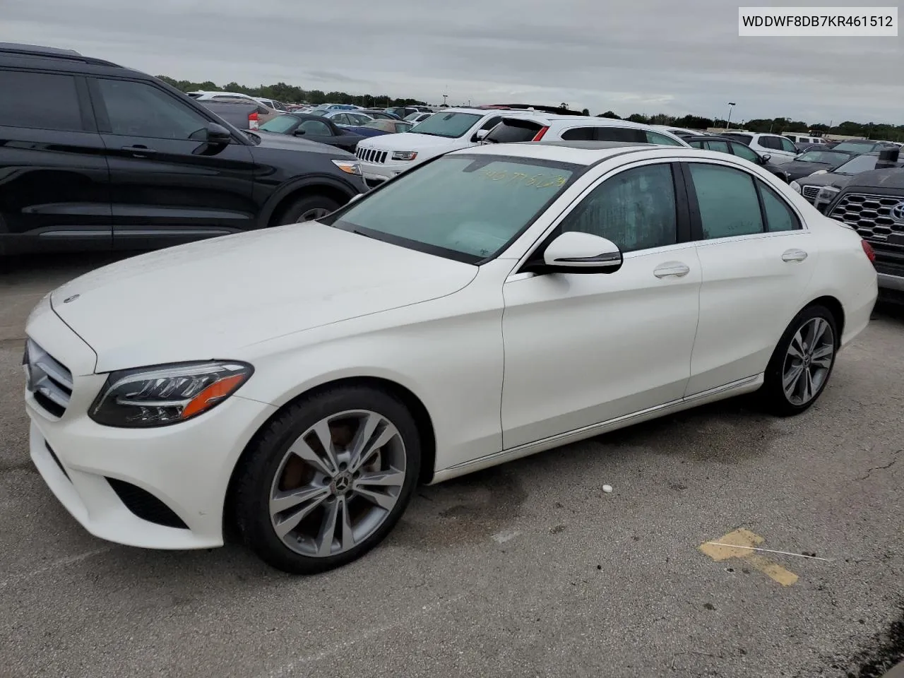 2019 Mercedes-Benz C 300 VIN: WDDWF8DB7KR461512 Lot: 74677864