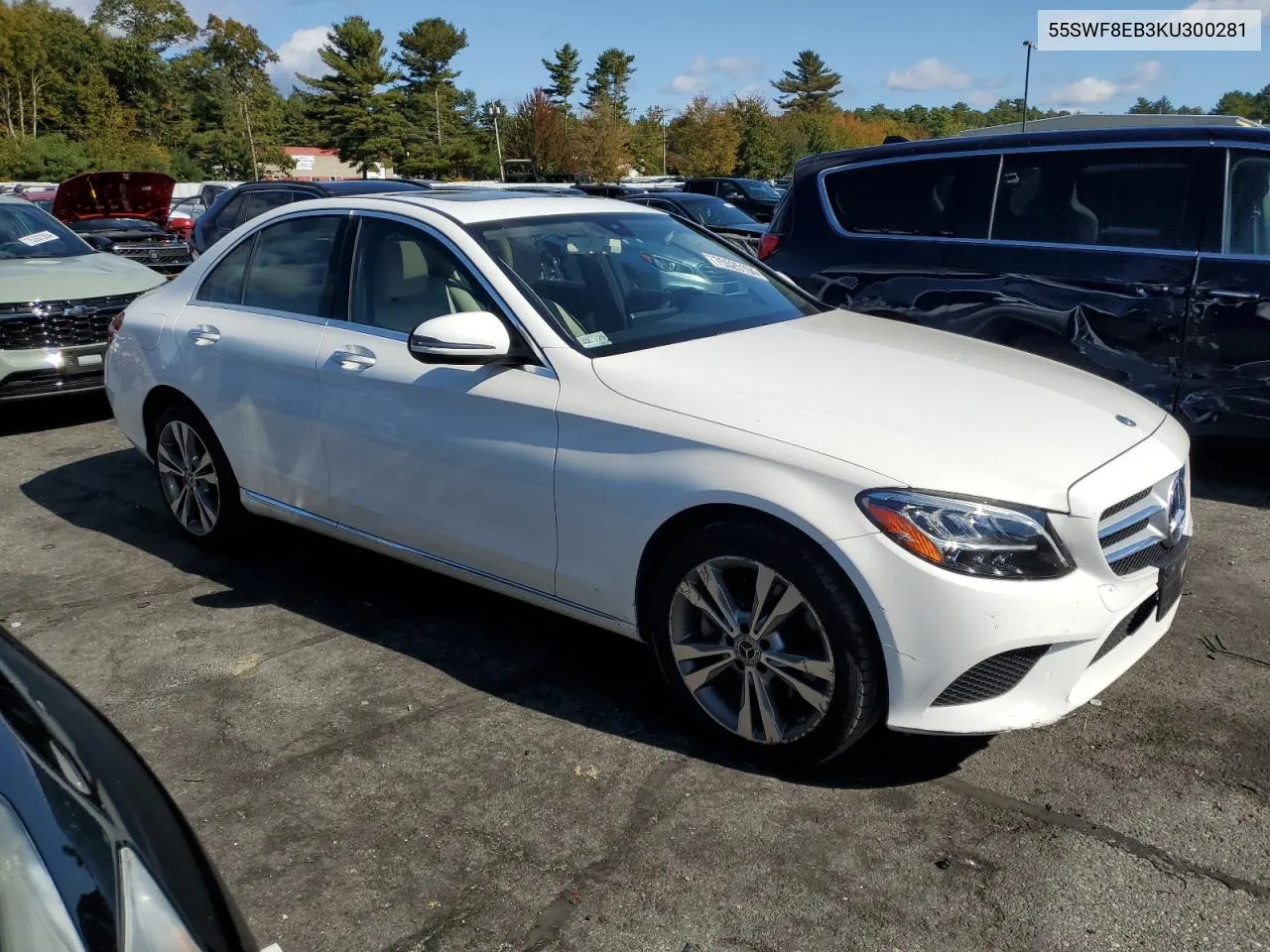 2019 Mercedes-Benz C 300 4Matic VIN: 55SWF8EB3KU300281 Lot: 75525104