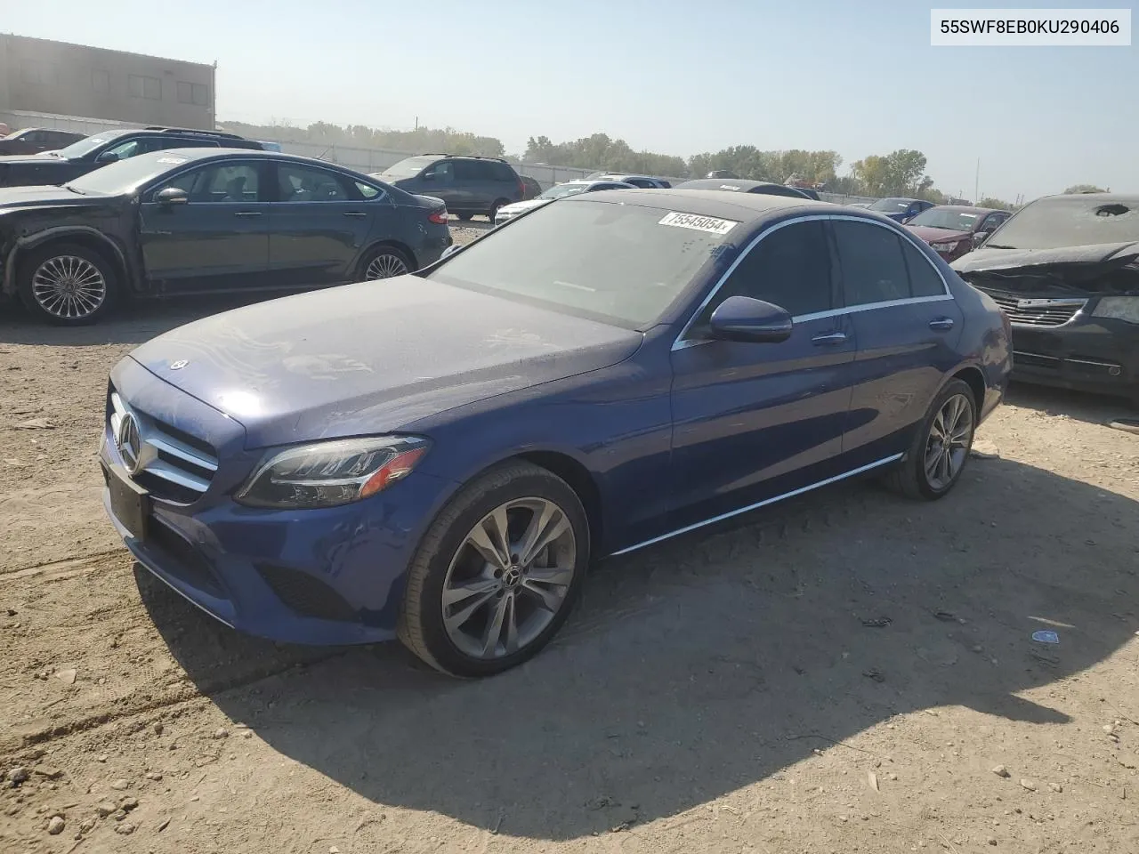 2019 Mercedes-Benz C 300 4Matic VIN: 55SWF8EB0KU290406 Lot: 75545054