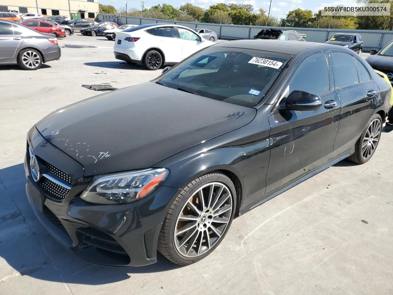 2019 Mercedes-Benz C 300 VIN: 55SWF8DB5KU300574 Lot: 76230154