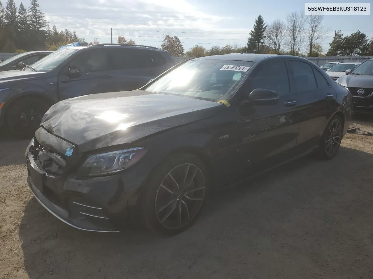 2019 Mercedes-Benz C 43 Amg VIN: 55SWF6EB3KU318123 Lot: 76599264