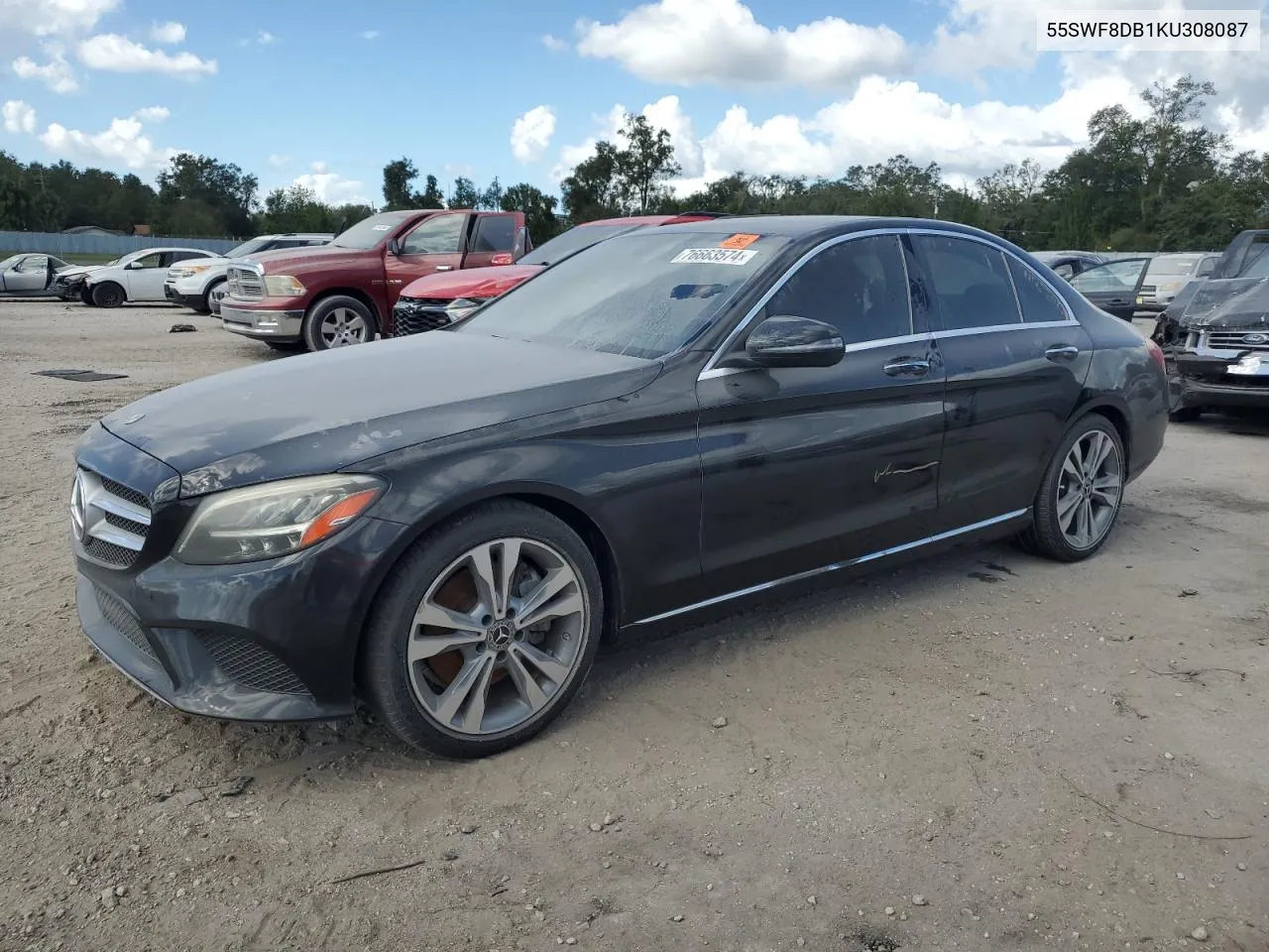 2019 Mercedes-Benz C 300 VIN: 55SWF8DB1KU308087 Lot: 76663574