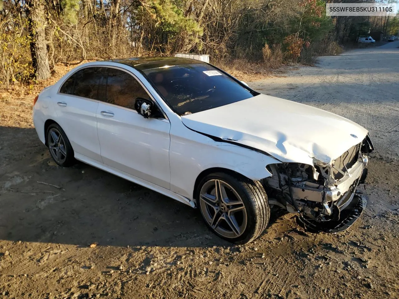 2019 Mercedes-Benz C 300 4Matic VIN: 55SWF8EB5KU311105 Lot: 77123144