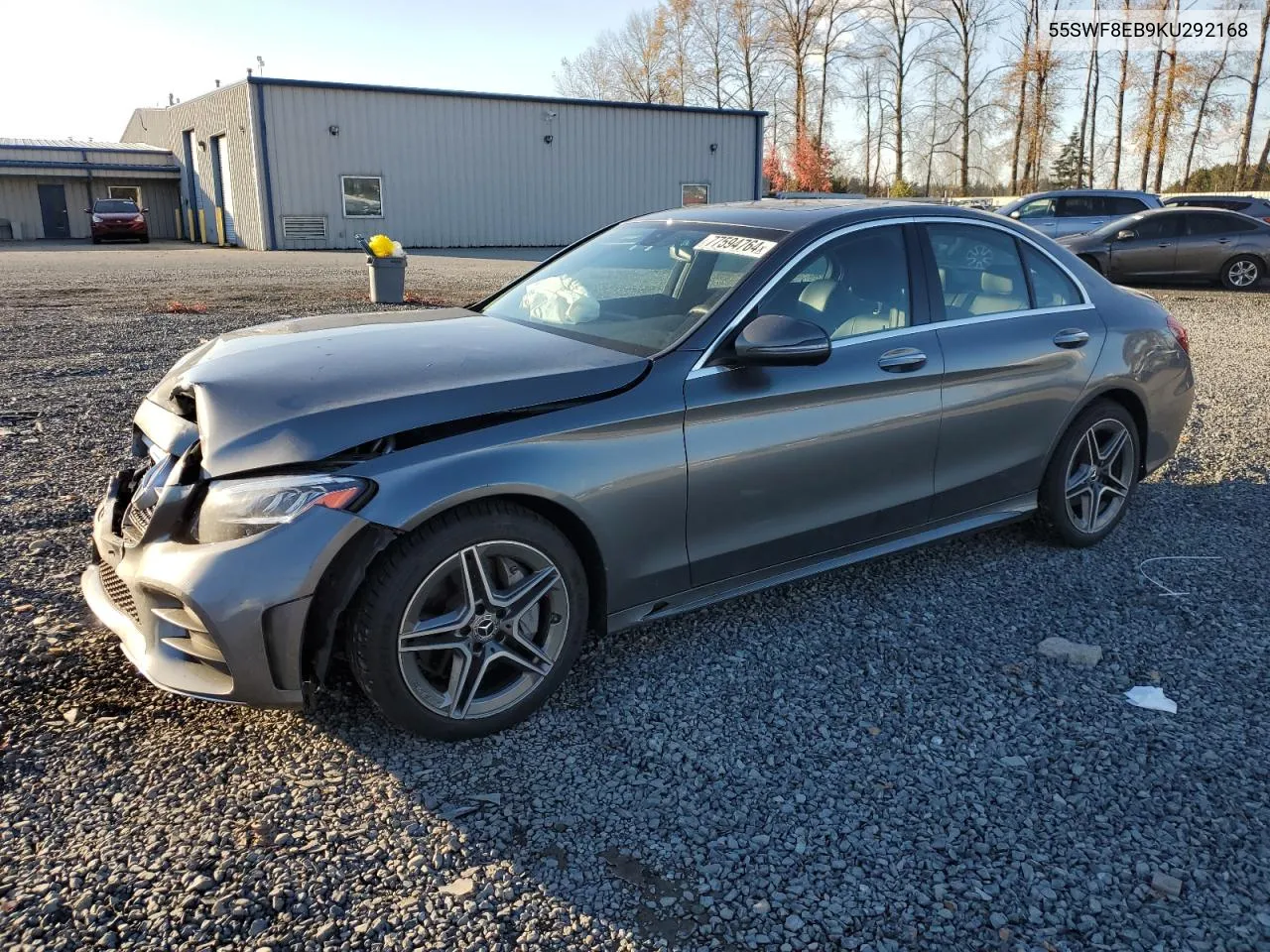 2019 Mercedes-Benz C 300 4Matic VIN: 55SWF8EB9KU292168 Lot: 77594764