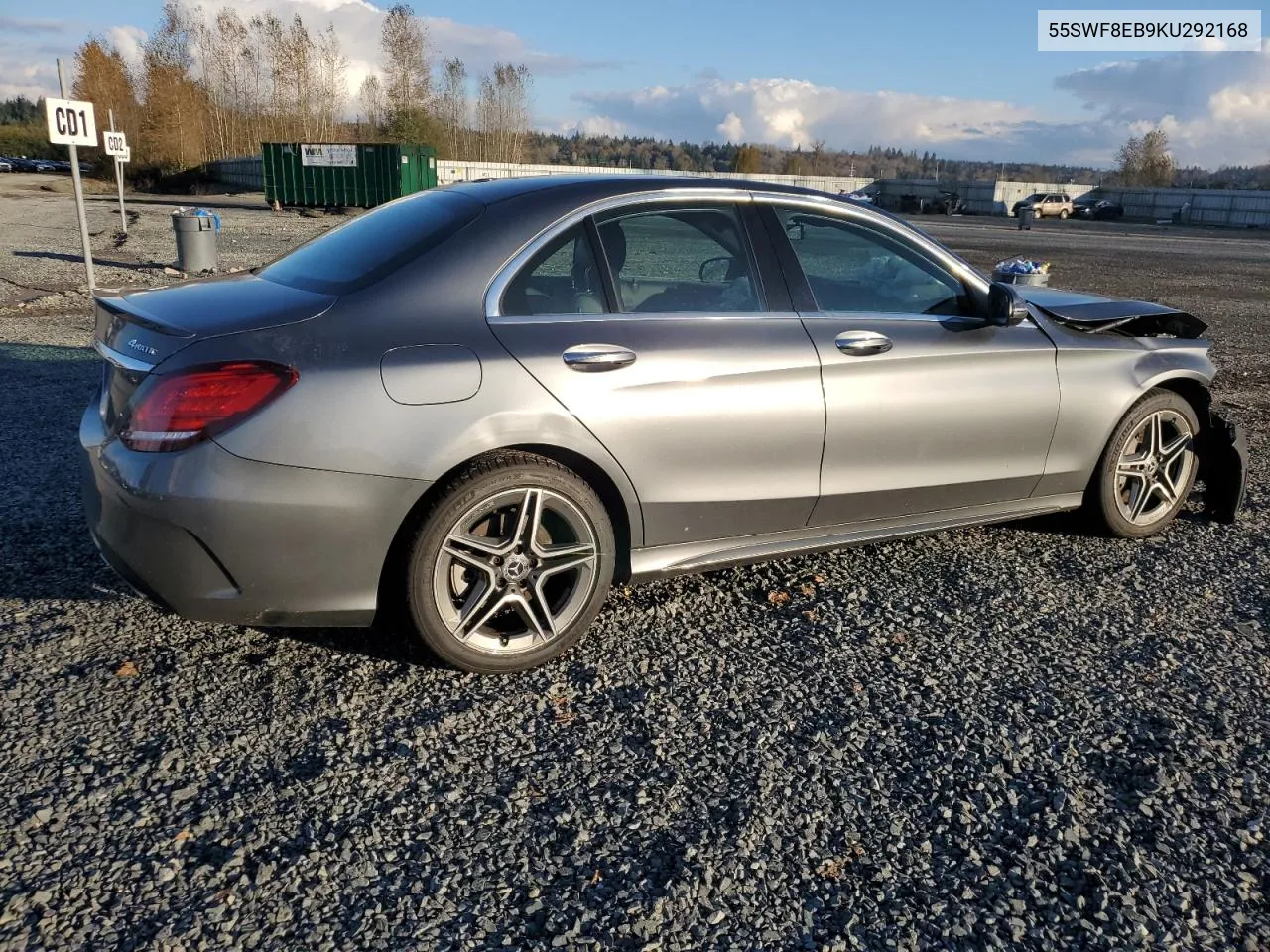 2019 Mercedes-Benz C 300 4Matic VIN: 55SWF8EB9KU292168 Lot: 77594764