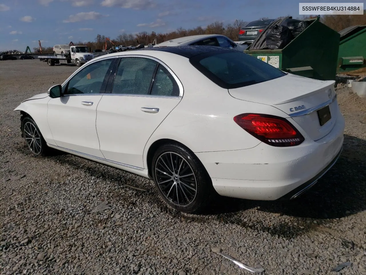 2019 Mercedes-Benz C 300 4Matic VIN: 55SWF8EB4KU314884 Lot: 78377024