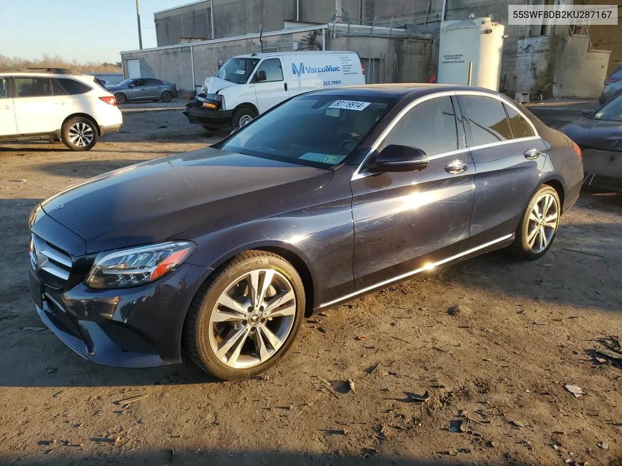 2019 Mercedes-Benz C 300 VIN: 55SWF8DB2KU287167 Lot: 80119914