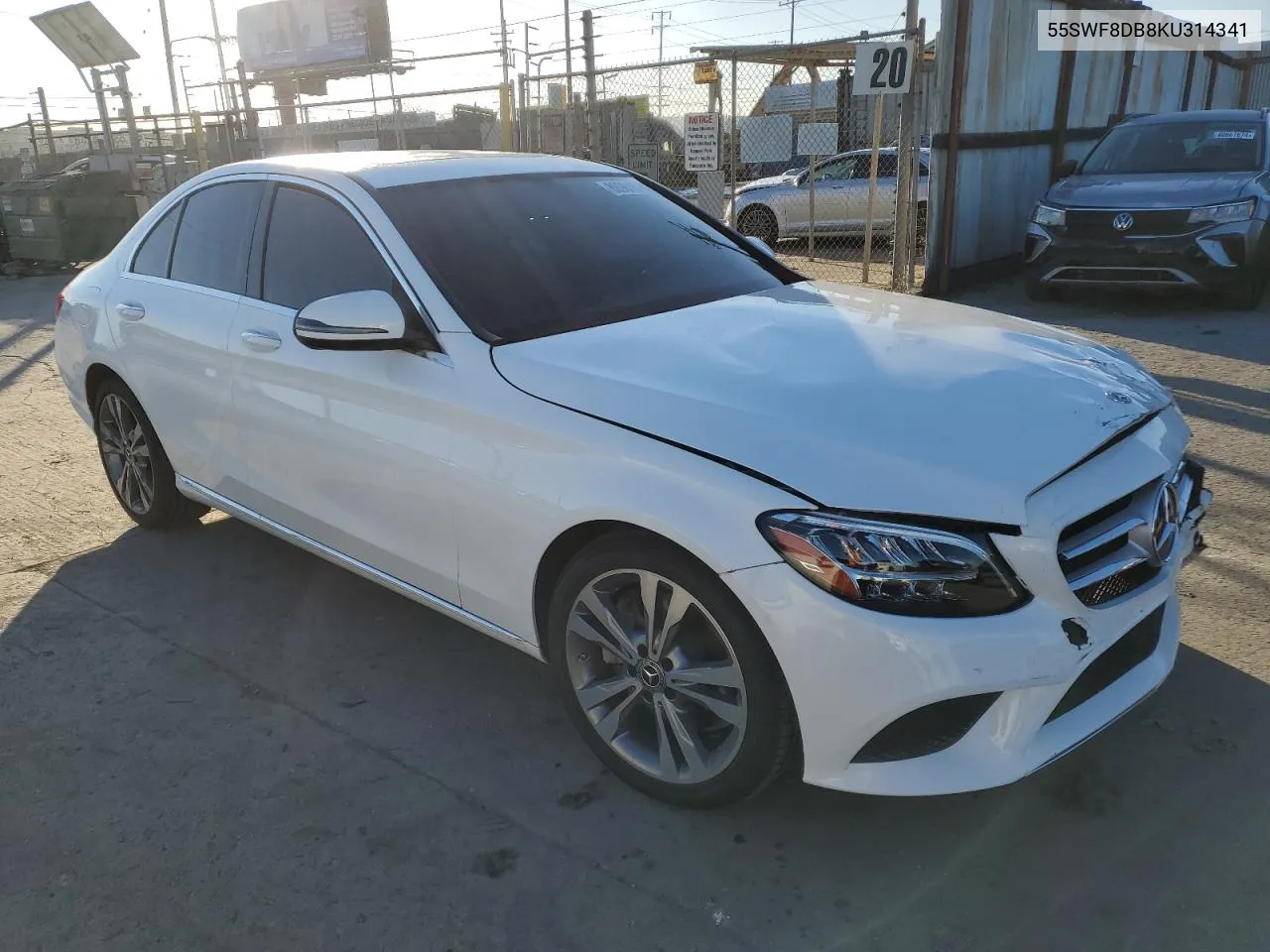 2019 Mercedes-Benz C 300 VIN: 55SWF8DB8KU314341 Lot: 80901624