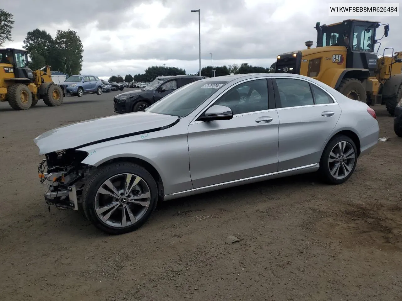 2021 Mercedes-Benz C 300 4Matic VIN: W1KWF8EB8MR626484 Lot: 71239094