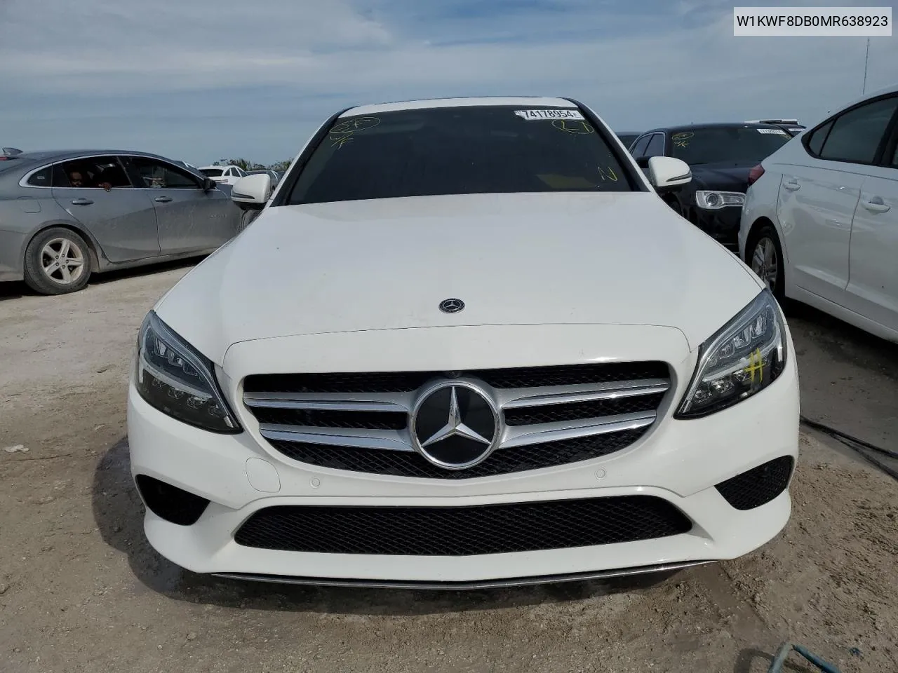 2021 Mercedes-Benz C 300 VIN: W1KWF8DB0MR638923 Lot: 74178954