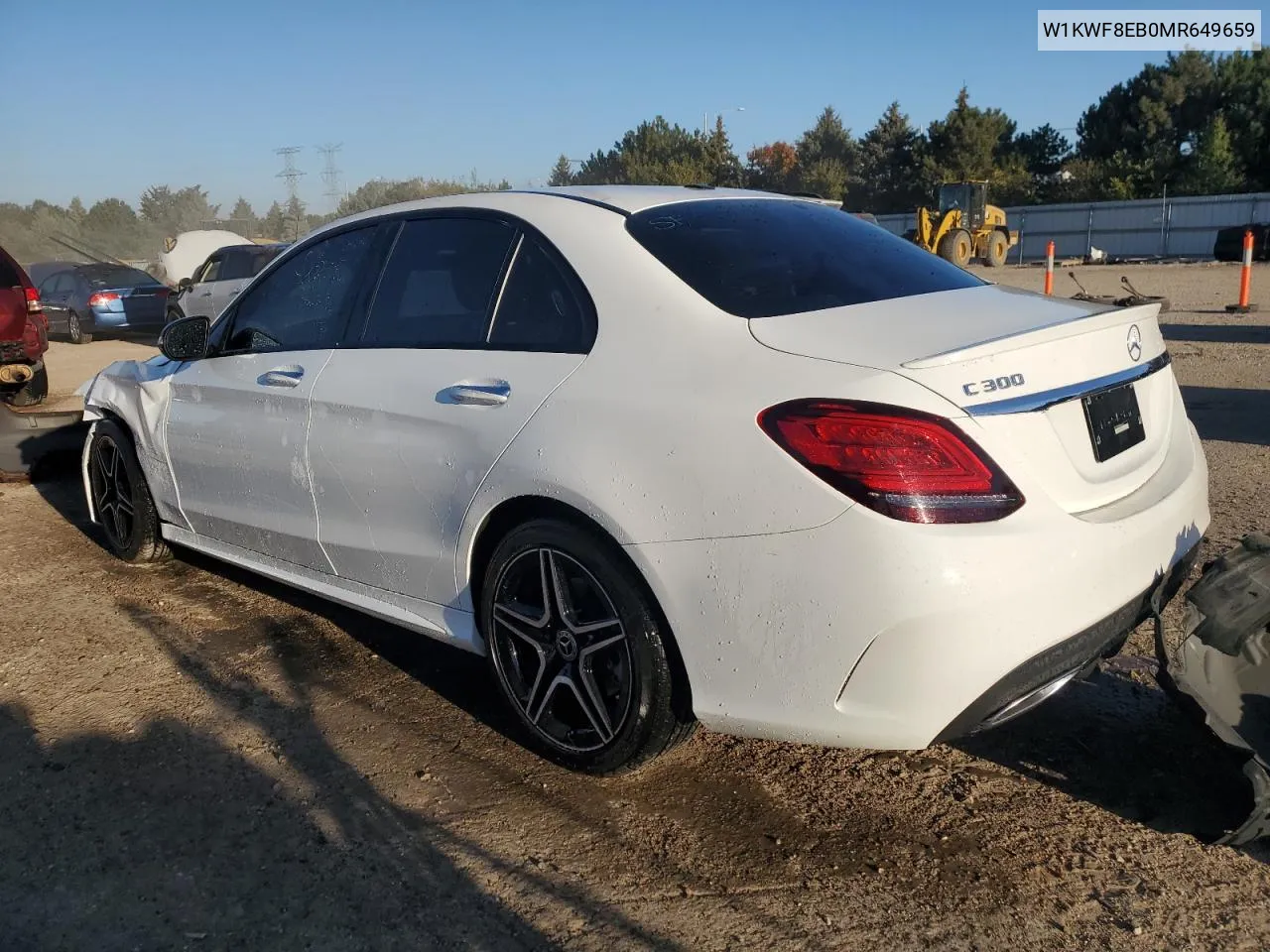 2021 Mercedes-Benz C 300 4Matic VIN: W1KWF8EB0MR649659 Lot: 74282114