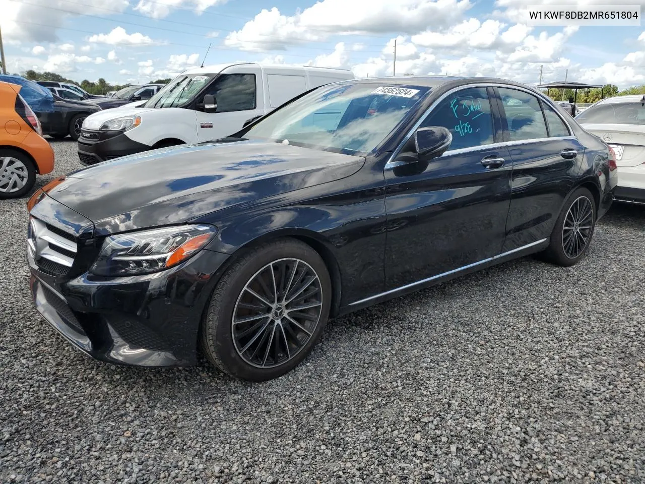 2021 Mercedes-Benz C 300 VIN: W1KWF8DB2MR651804 Lot: 74552524