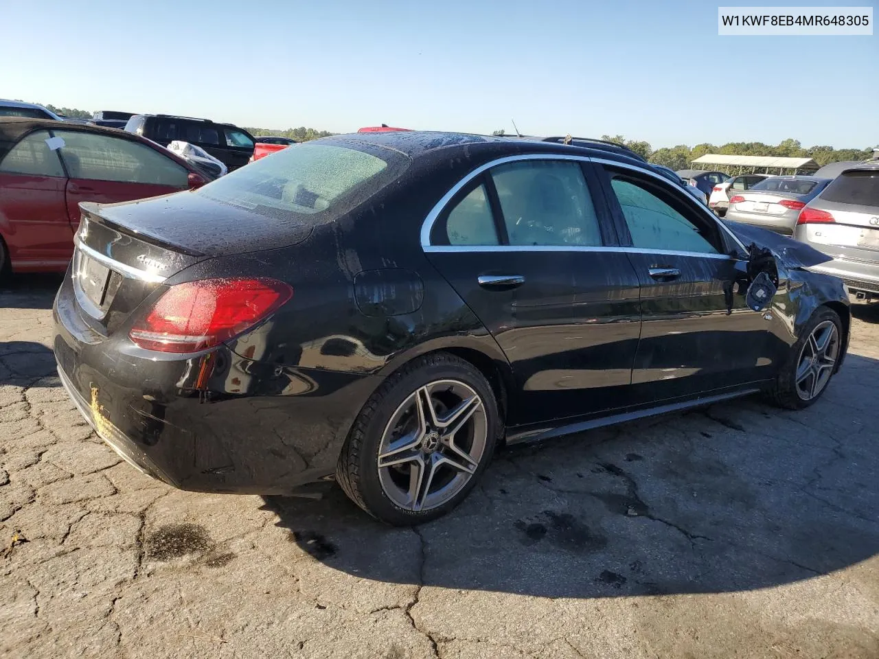 2021 Mercedes-Benz C 300 4Matic VIN: W1KWF8EB4MR648305 Lot: 74921974