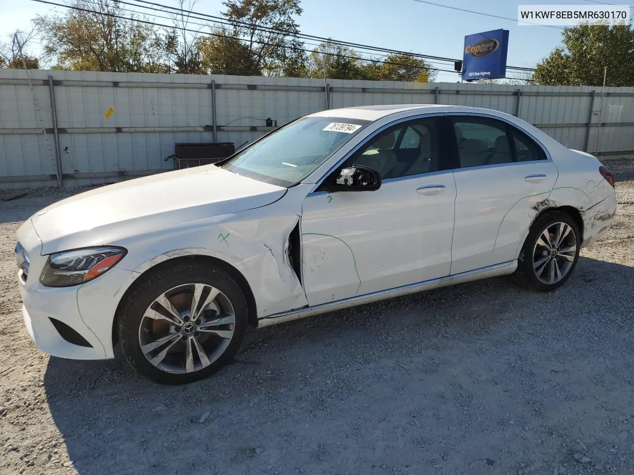 2021 Mercedes-Benz C 300 4Matic VIN: W1KWF8EB5MR630170 Lot: 76139794