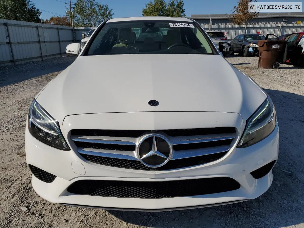 2021 Mercedes-Benz C 300 4Matic VIN: W1KWF8EB5MR630170 Lot: 76139794