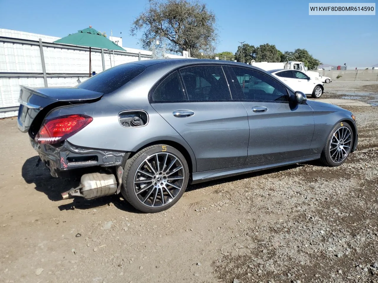 2021 Mercedes-Benz C 300 VIN: W1KWF8DB0MR614590 Lot: 77584204