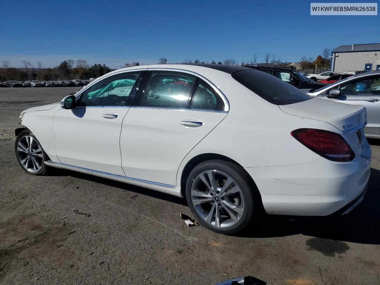 2021 Mercedes-Benz C 300 4Matic VIN: W1KWF8EB5MR626538 Lot: 77623124