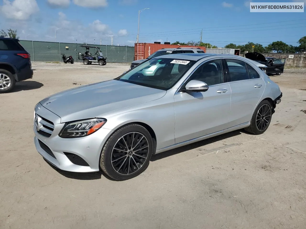 2021 Mercedes-Benz C 300 VIN: W1KWF8DB0MR631826 Lot: 79207344