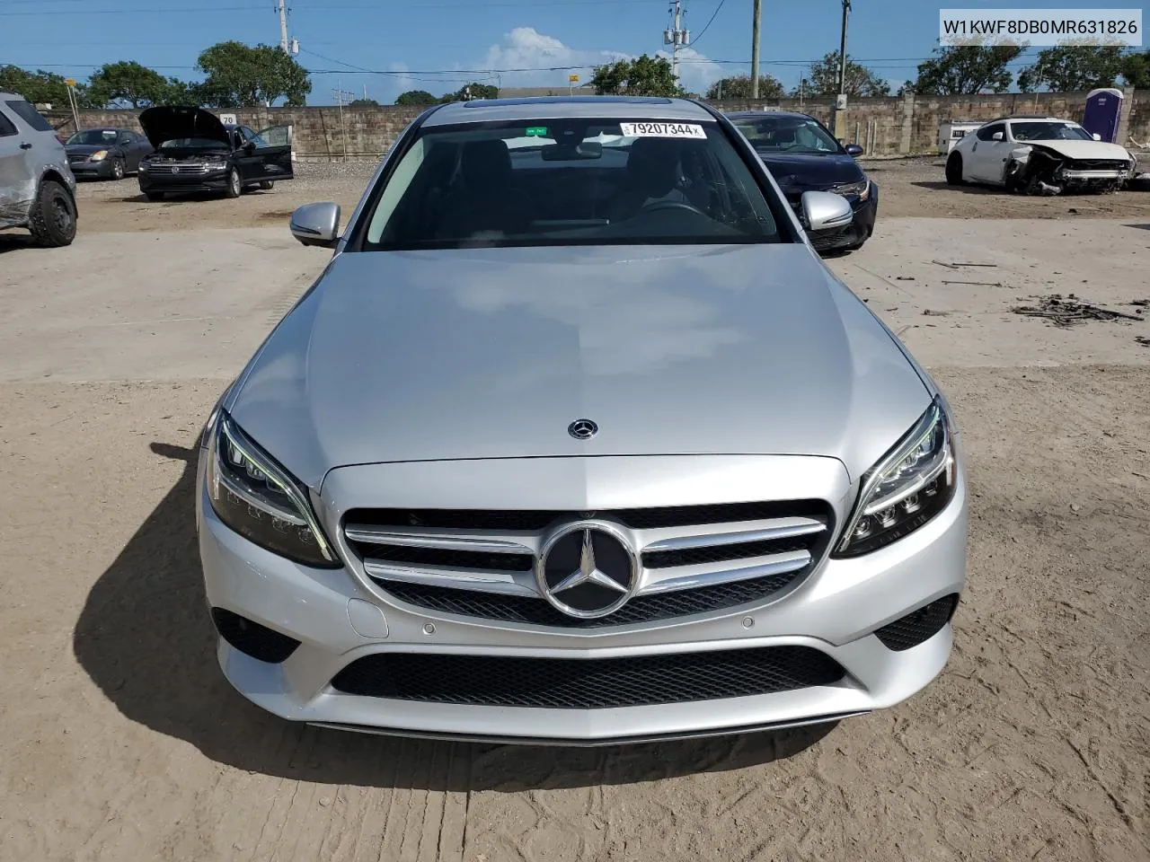 2021 Mercedes-Benz C 300 VIN: W1KWF8DB0MR631826 Lot: 79207344