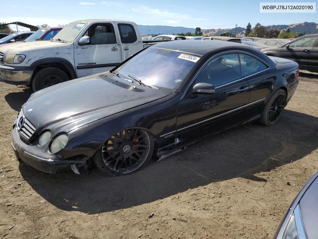 2002 Mercedes-Benz Cl 600 VIN: WDBPJ78J12A020190 Lot: 72278524