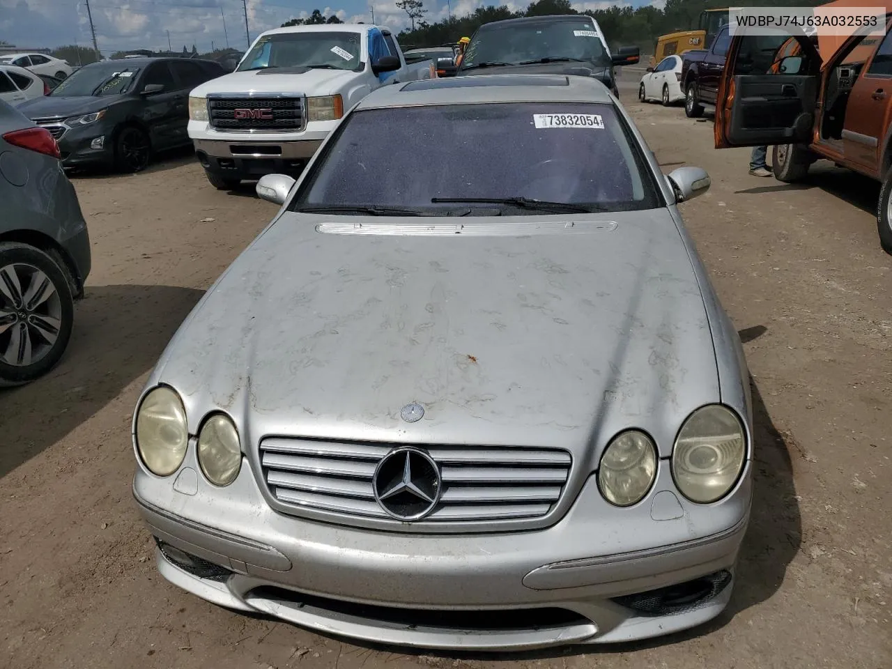 2003 Mercedes-Benz Cl 55 Amg VIN: WDBPJ74J63A032553 Lot: 73832054