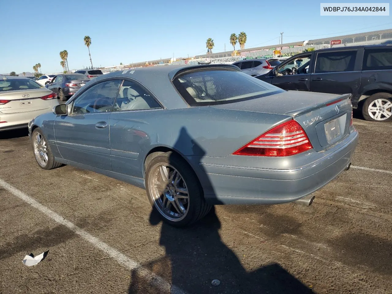 2004 Mercedes-Benz Cl 600 VIN: WDBPJ76J34A042844 Lot: 77804394