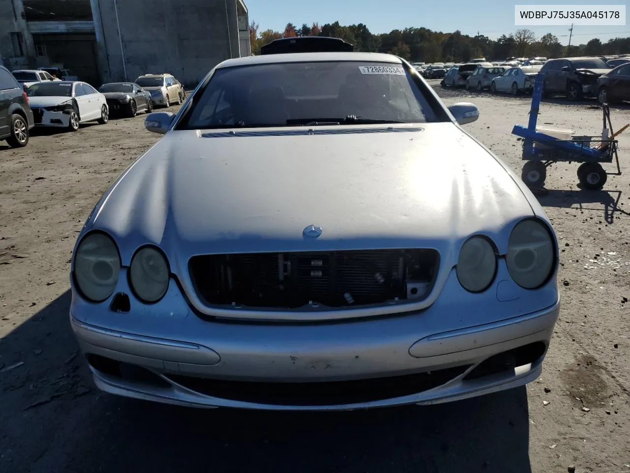 2005 Mercedes-Benz Cl 500 VIN: WDBPJ75J35A045178 Lot: 72860334