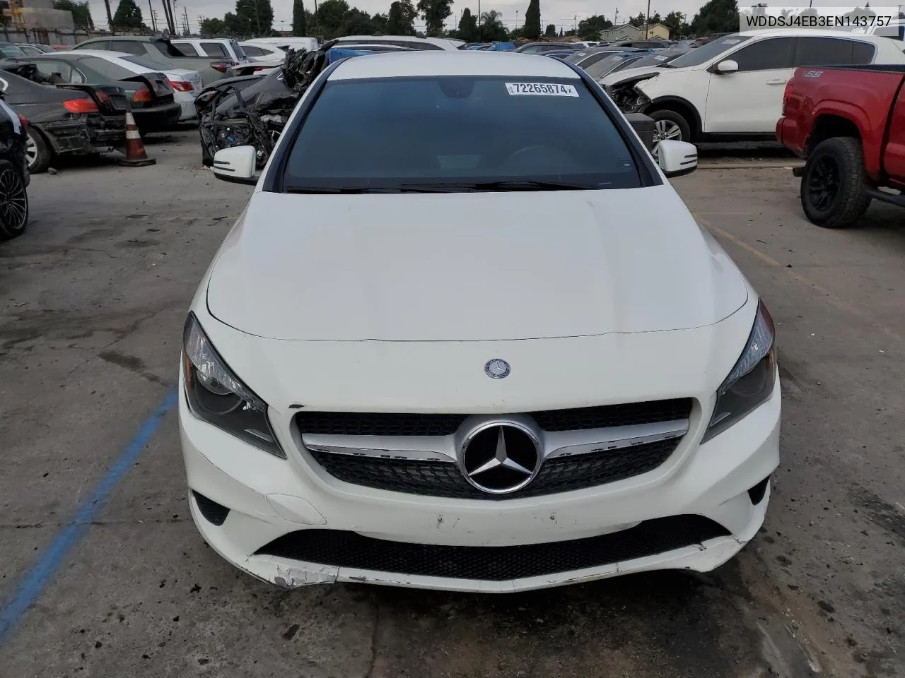 2014 Mercedes-Benz Cla 250 VIN: WDDSJ4EB3EN143757 Lot: 72265874