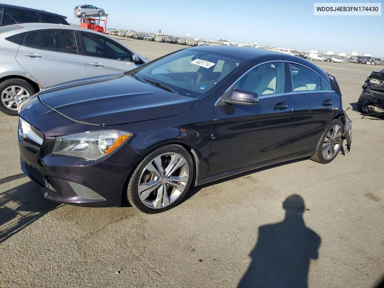 2015 Mercedes-Benz Cla 250 VIN: WDDSJ4EB3FN174430 Lot: 74851714