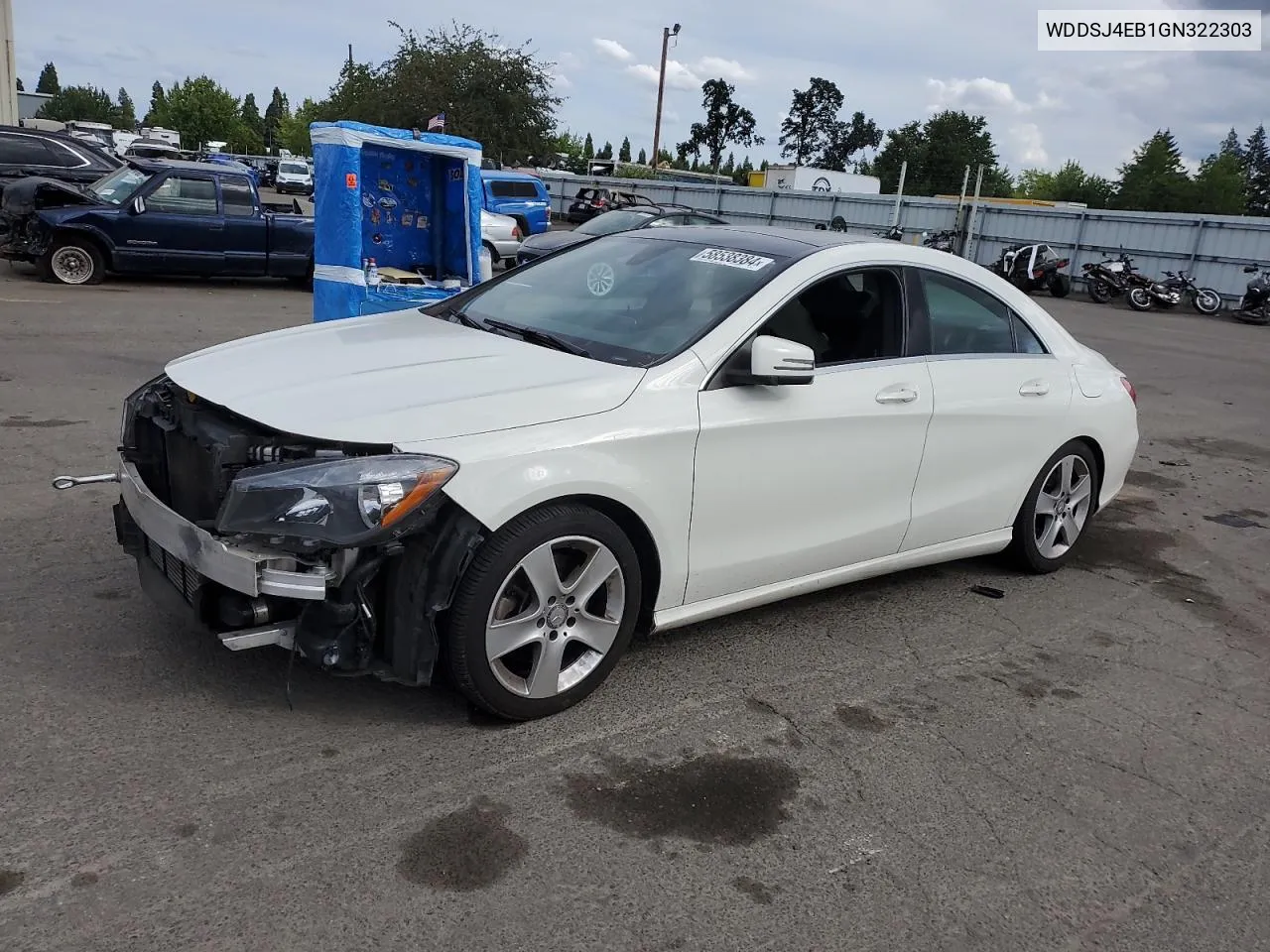 2016 Mercedes-Benz Cla 250 VIN: WDDSJ4EB1GN322303 Lot: 58538384