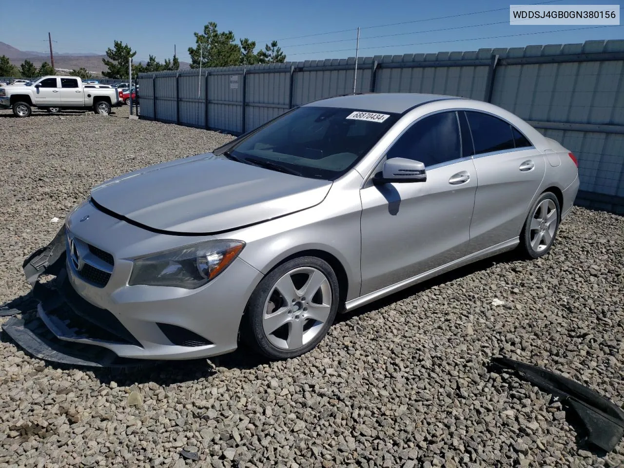 2016 Mercedes-Benz Cla 250 4Matic VIN: WDDSJ4GB0GN380156 Lot: 68870434