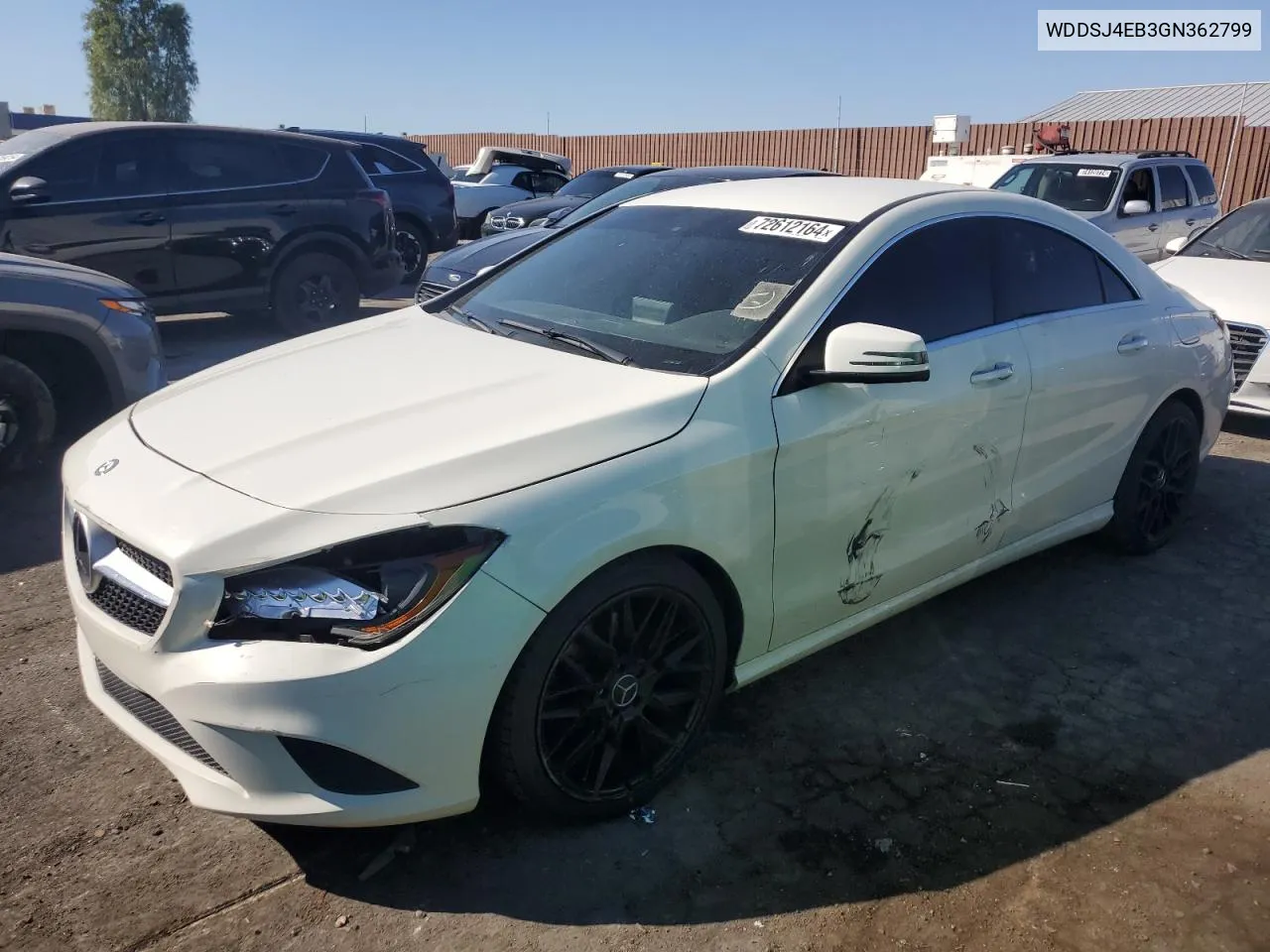 2016 Mercedes-Benz Cla 250 VIN: WDDSJ4EB3GN362799 Lot: 72612164