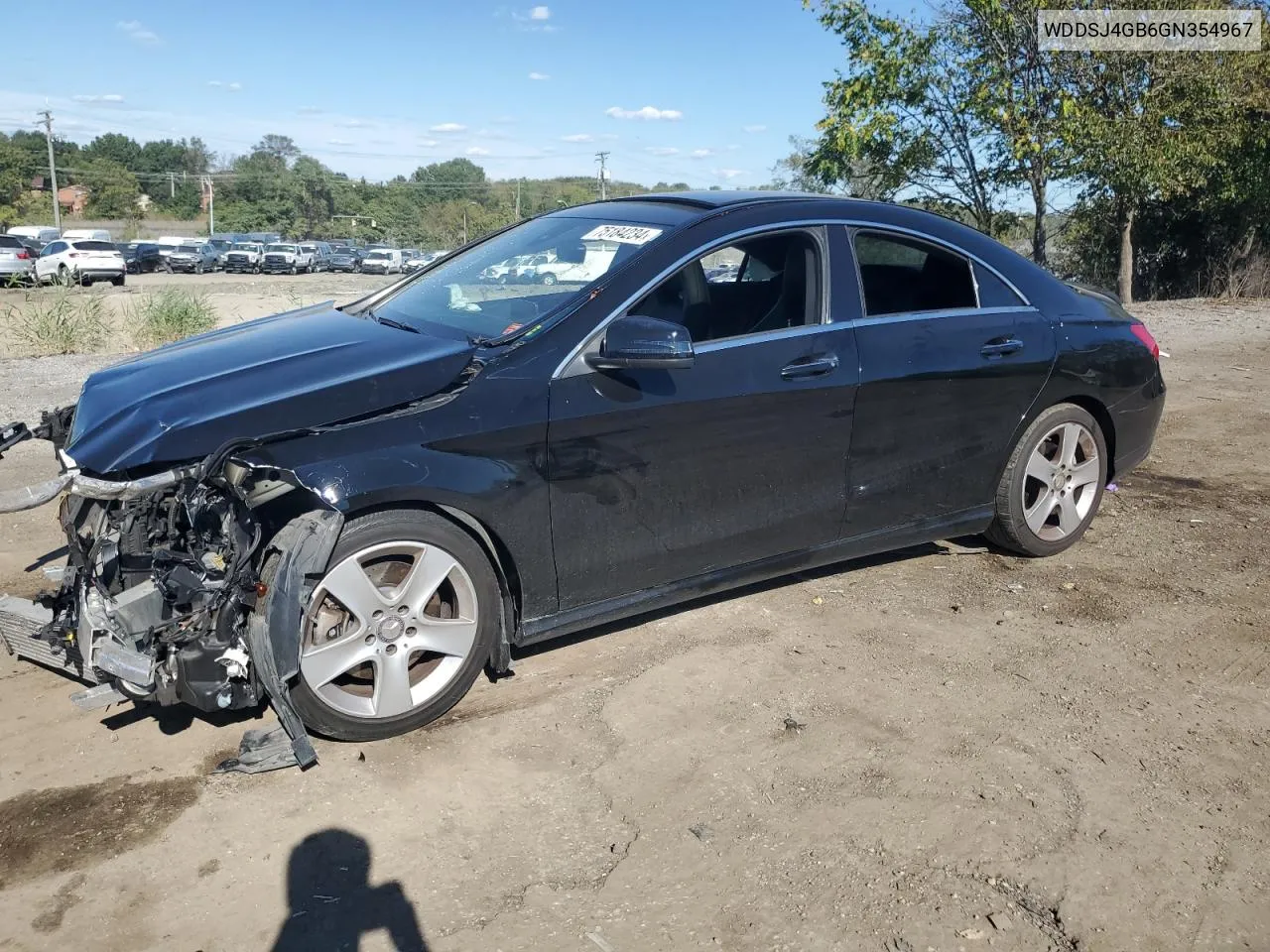 2016 Mercedes-Benz Cla 250 4Matic VIN: WDDSJ4GB6GN354967 Lot: 75184234