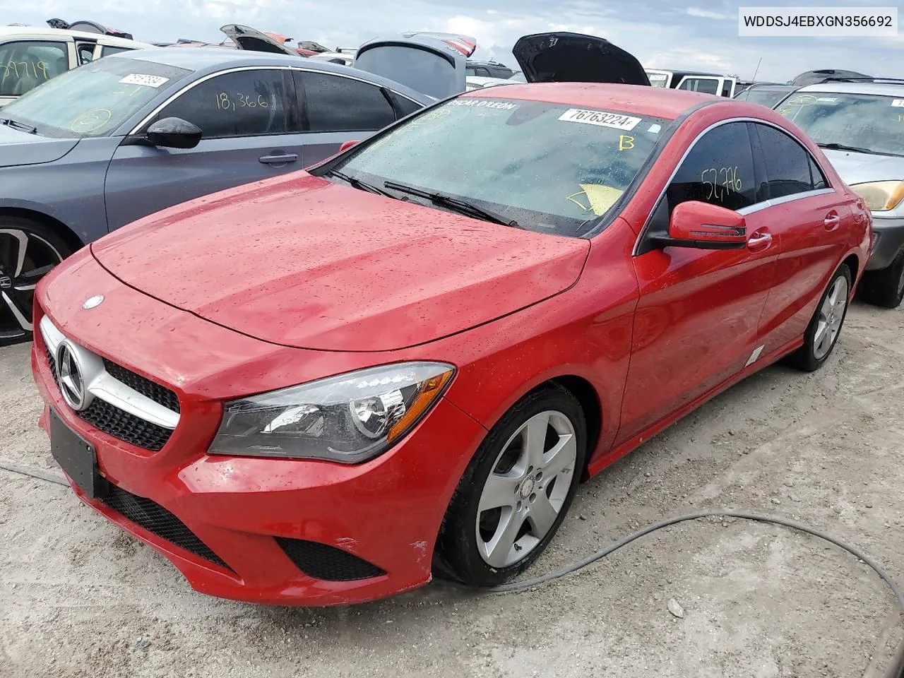 2016 Mercedes-Benz Cla 250 VIN: WDDSJ4EBXGN356692 Lot: 76763224