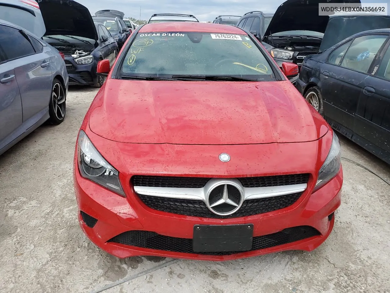 2016 Mercedes-Benz Cla 250 VIN: WDDSJ4EBXGN356692 Lot: 76763224