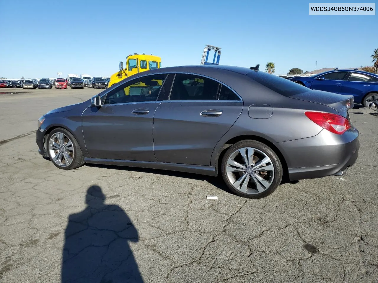 2016 Mercedes-Benz Cla 250 4Matic VIN: WDDSJ4GB6GN374006 Lot: 79208964