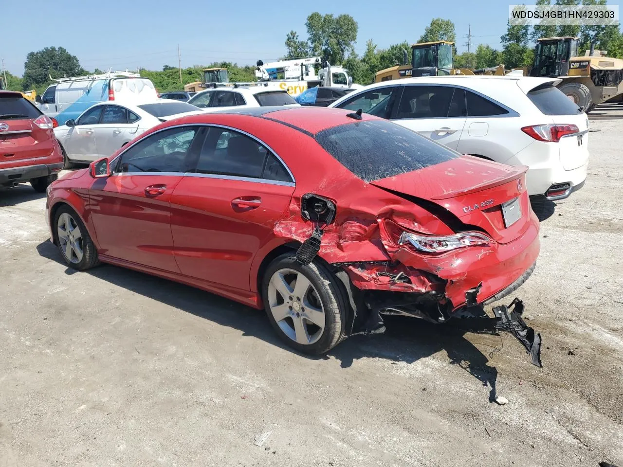 2017 Mercedes-Benz Cla 250 4Matic VIN: WDDSJ4GB1HN429303 Lot: 68186434