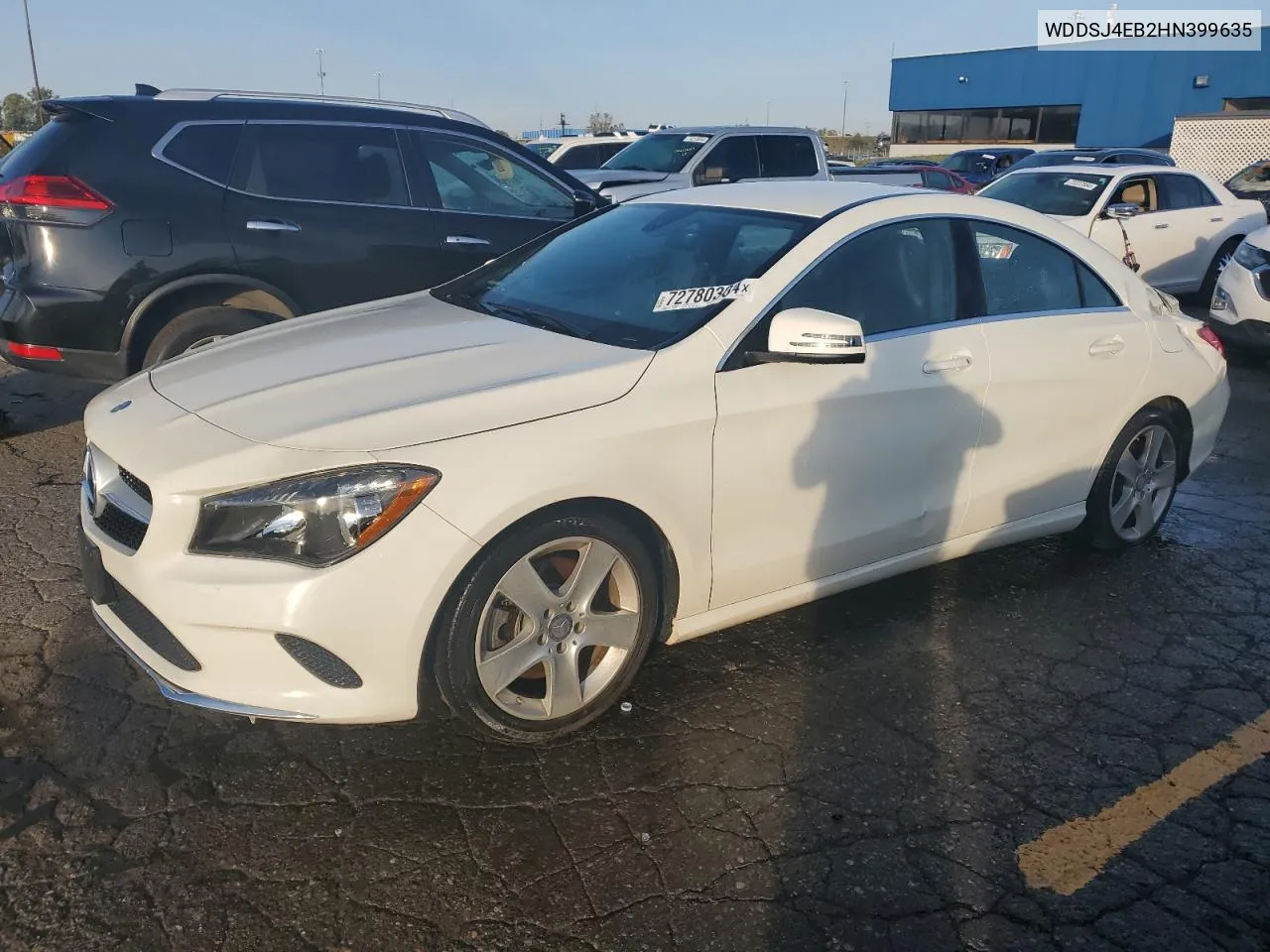 2017 Mercedes-Benz Cla 250 VIN: WDDSJ4EB2HN399635 Lot: 72780304