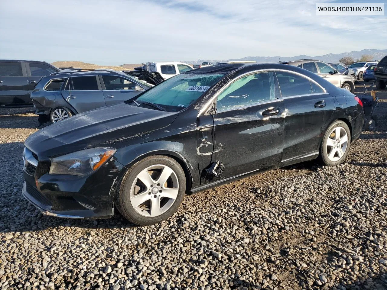 2017 Mercedes-Benz Cla 250 4Matic VIN: WDDSJ4GB1HN421136 Lot: 80514924