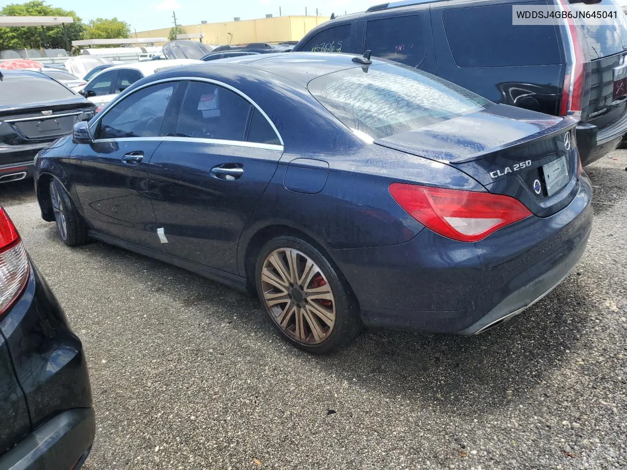 2018 Mercedes-Benz Cla 250 4Matic VIN: WDDSJ4GB6JN645041 Lot: 59439554