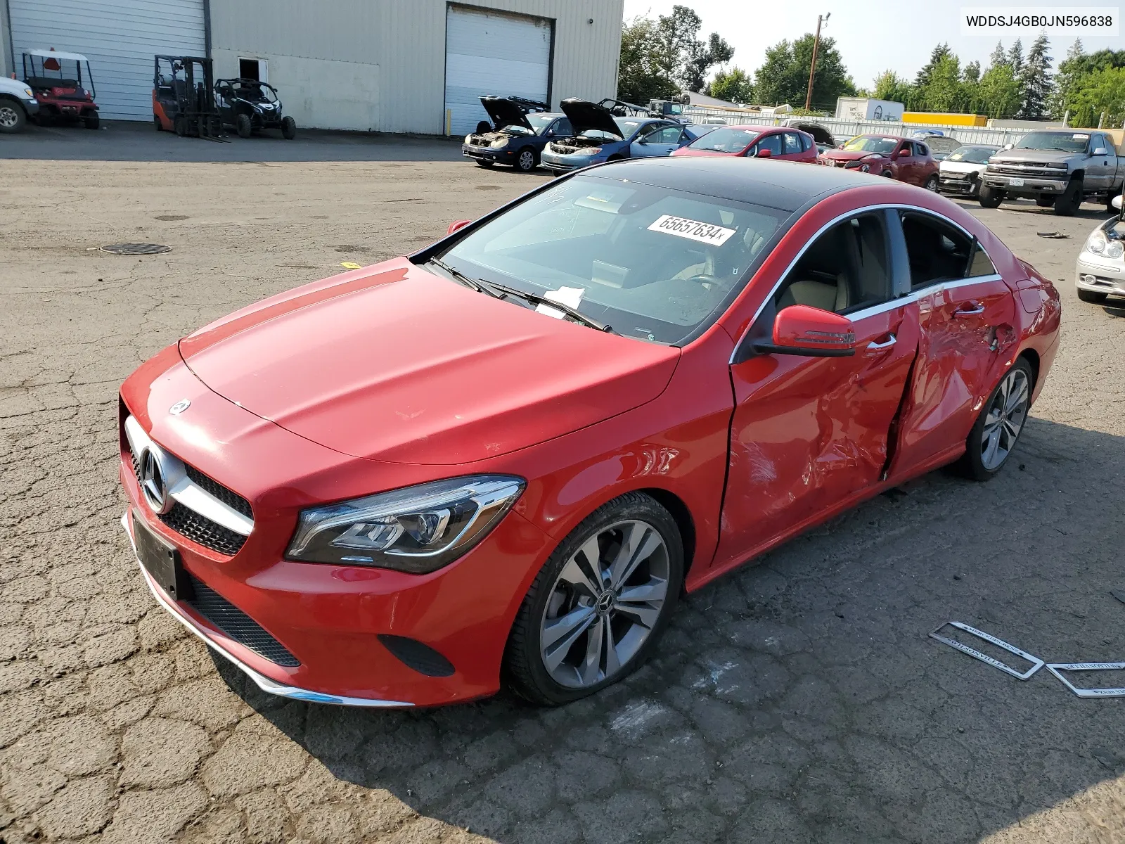 2018 Mercedes-Benz Cla 250 4Matic VIN: WDDSJ4GB0JN596838 Lot: 65657634