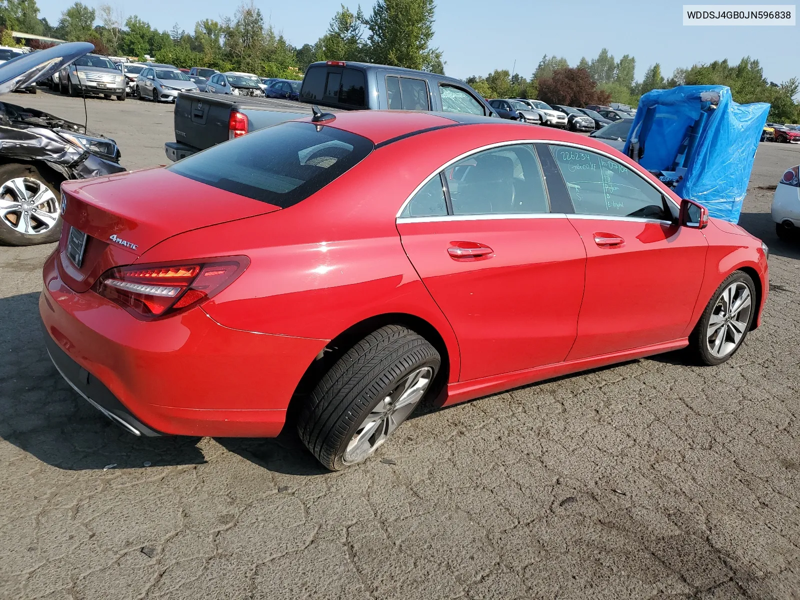 2018 Mercedes-Benz Cla 250 4Matic VIN: WDDSJ4GB0JN596838 Lot: 65657634